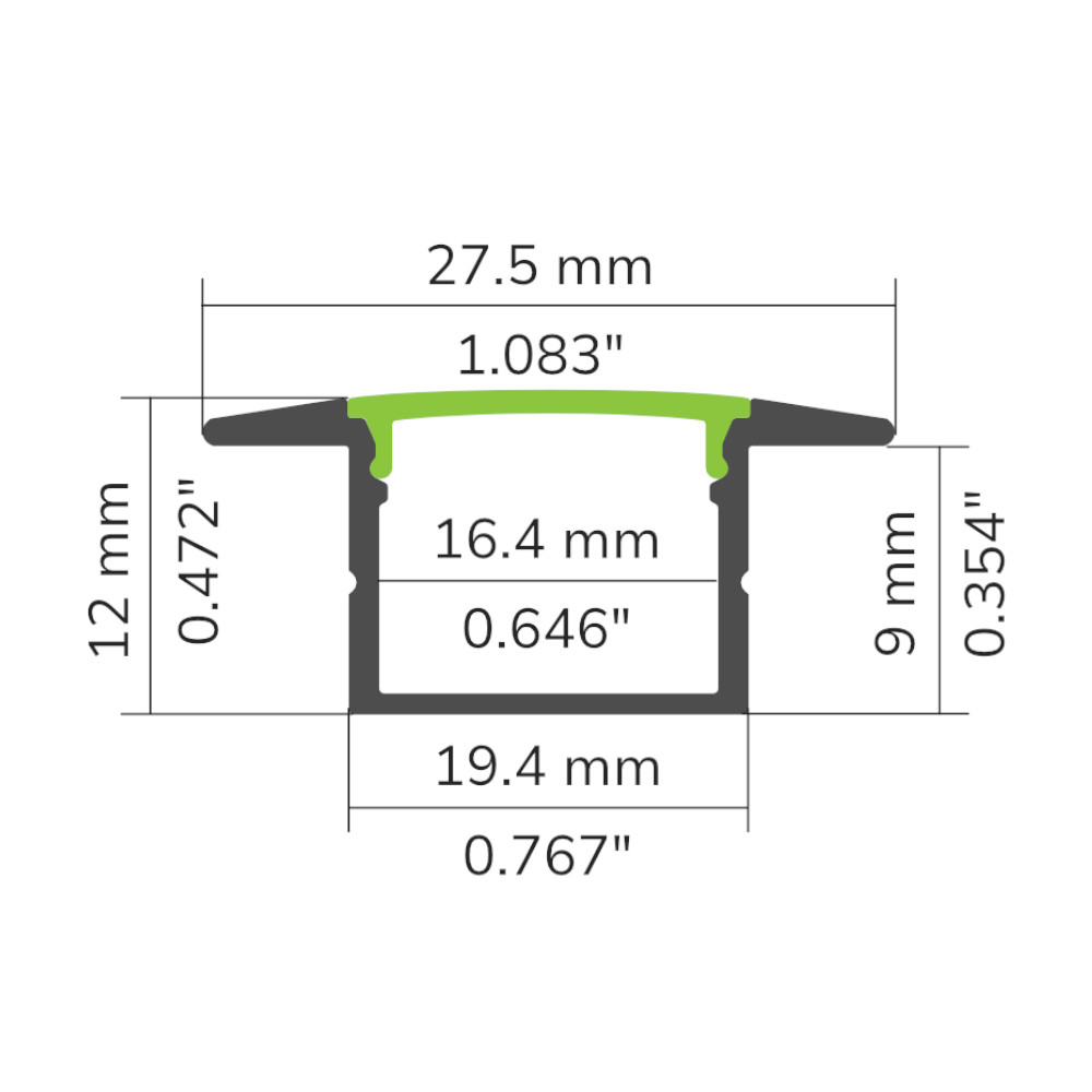 ALUMINUM PROFILE #86 BLACK