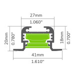 ALUMINIUM PROFILE #158 BLACK