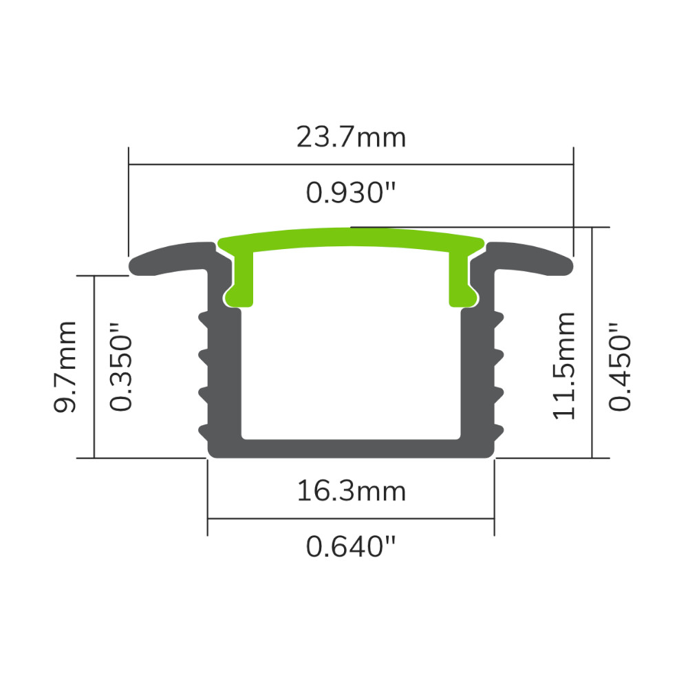 ALUMINIUM PROFILE #535 BLACK